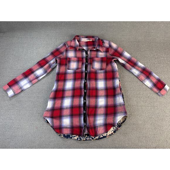 Soft Surroundings Pastiche Plain Flannel Shirt Jacquard Tapestry Floral Small - Picture 1 of 12